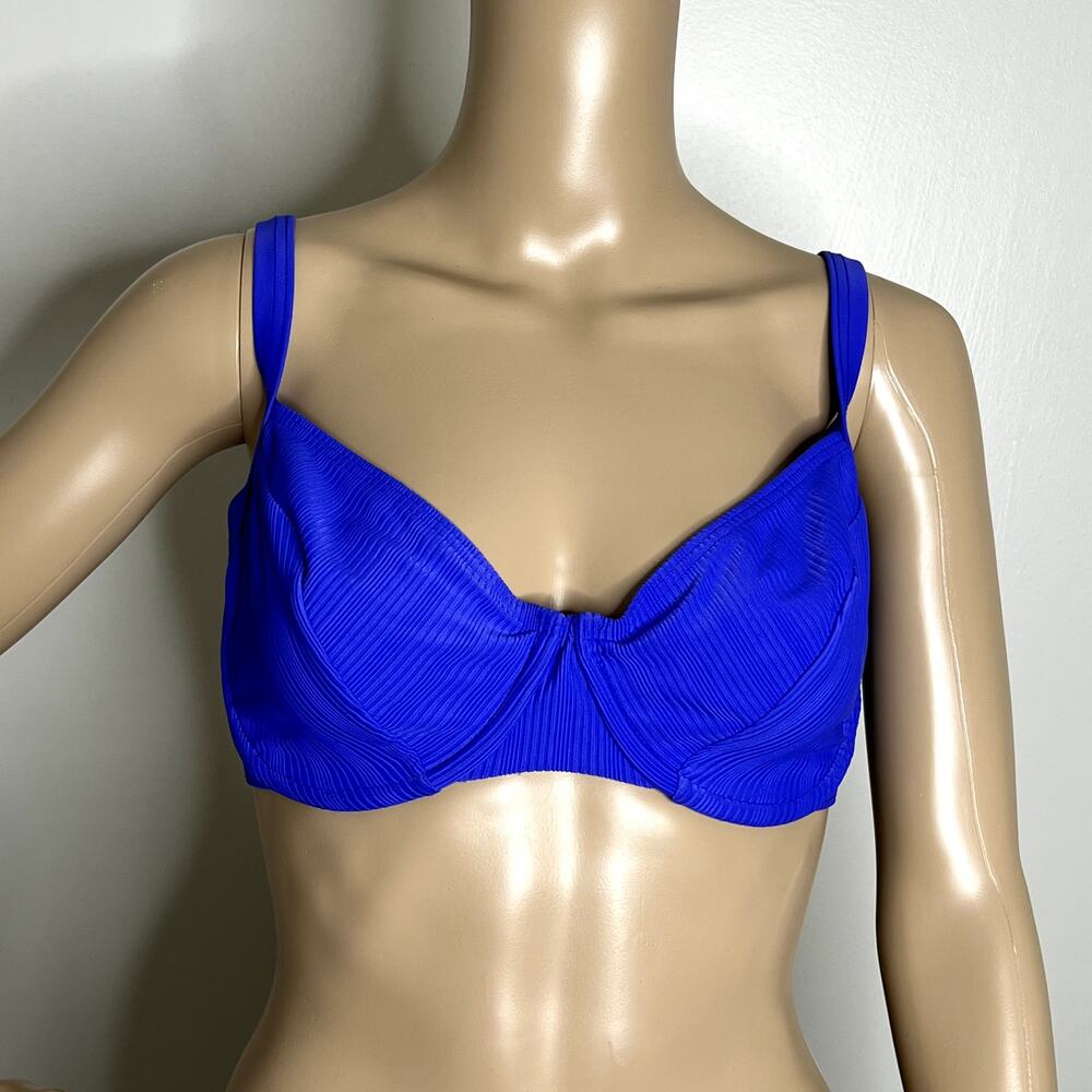 Vintage Christina Krista Blue Textured Bikini Top